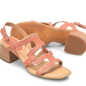 Born Sofia Heeled Sandal Rust Mango Metallic Size 10 NWOT